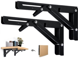 Suportes de Estante Plegáveis 40cm, 2pcs, Resistentes, Carga 50kg