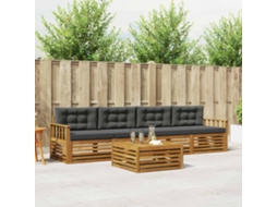 Vidaxl Conjunto De Sofás Para Exterior 5 Unid. Natural E Antracite