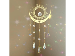 Sino de Vento Apanhador de Sol com Grandes Prismas e Lua para Decoração Janelas BRILVIBERA