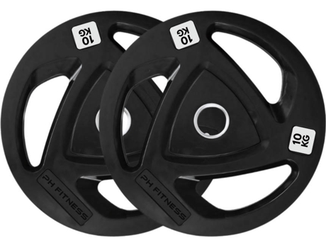 Conjunto De Discos Olímpicos Premium 145kg Tri Grip 50mm Musculação Avançada E Treino Total Em Casa Ph Fitness