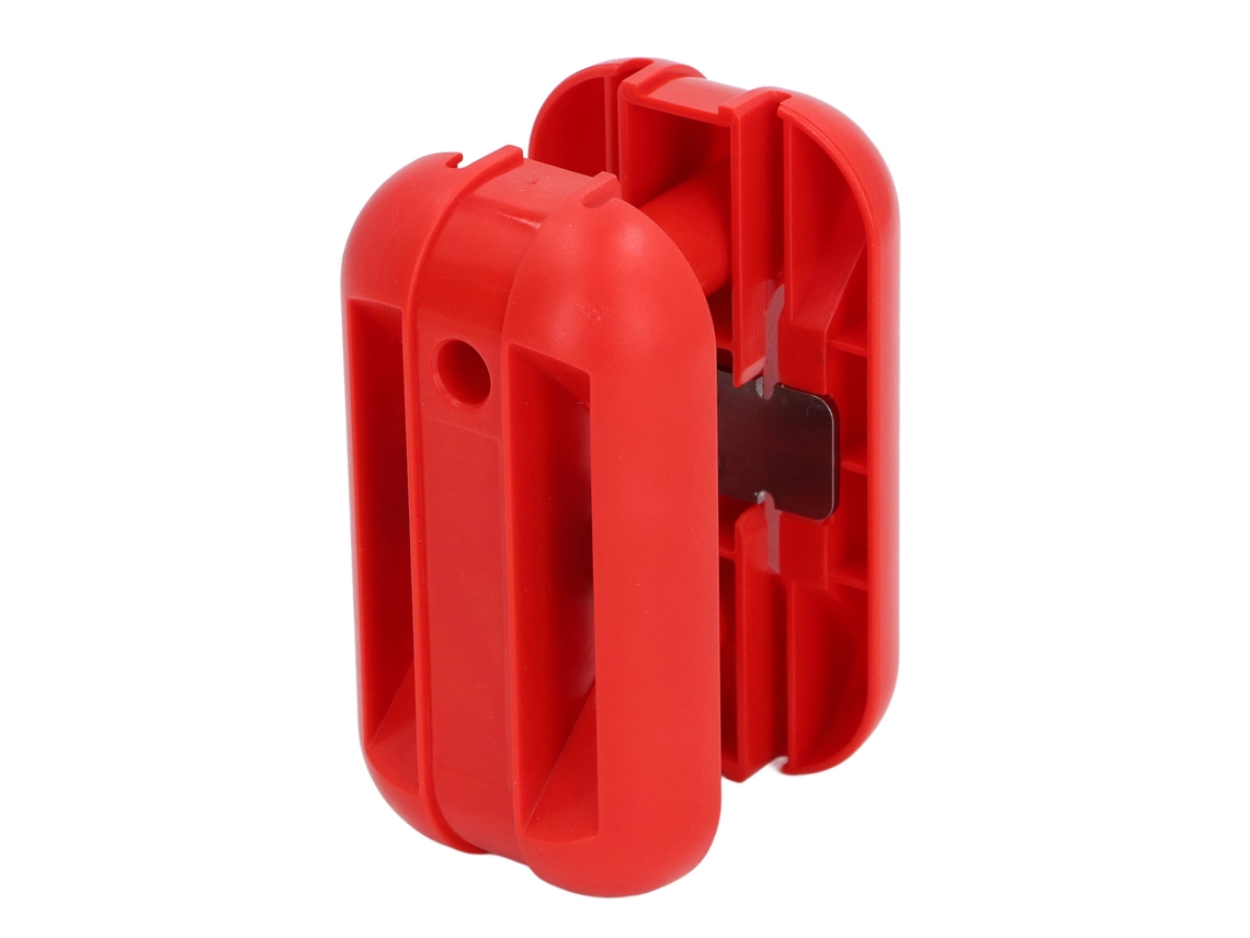 Máquina manual de acabamento de bordas para madeira com lâmina de aço carbono vermelho.