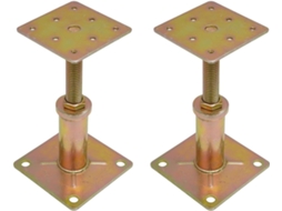 Kit De 2 Suportes Ajustáveis Para Colunas De Edifícios Altos, Fabricados Em Aço Às Intempéries Para Estabilidade