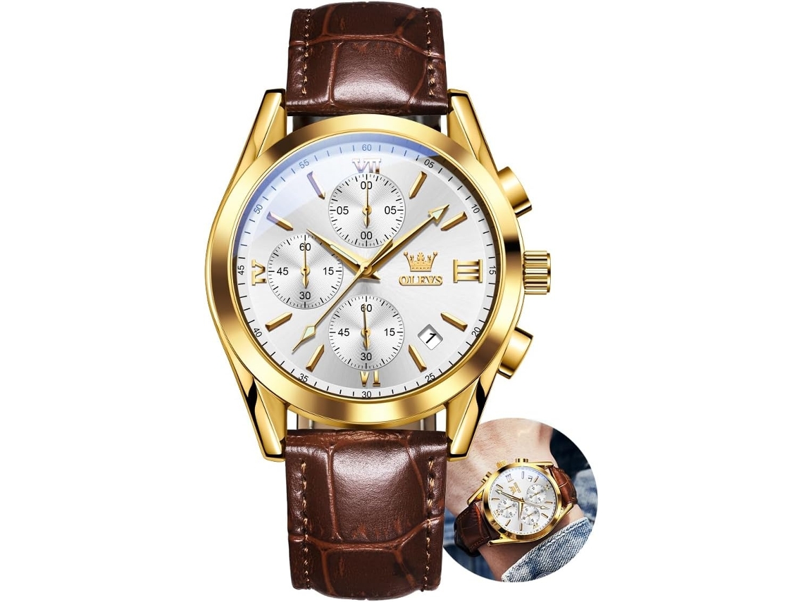 Lurelia Relógio Cronógrafo Masculino, Movimento De Quartzo, Data/calendário, Luminoso, 8,6 Polegadas, 220 Mm, 0,78 Polegadas, 1,6 Polegadas, 40 Mm
