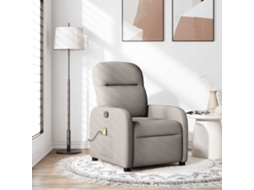 Vidaxl Poltrona De Massagens Reclinável Tecido Cinzento-acastanhado