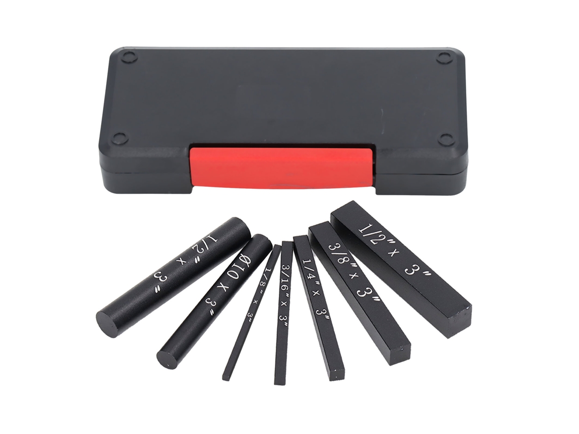 7pcs Bloques De Ajuste Com Medidas De Alumínio Anodizado Preto Ferramenta De Carpintaria Para Madeira
