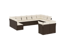 Garden Sofa Set, Garden Sofa Sets Vidaxl Marrom Rattan / Vime (n/a)