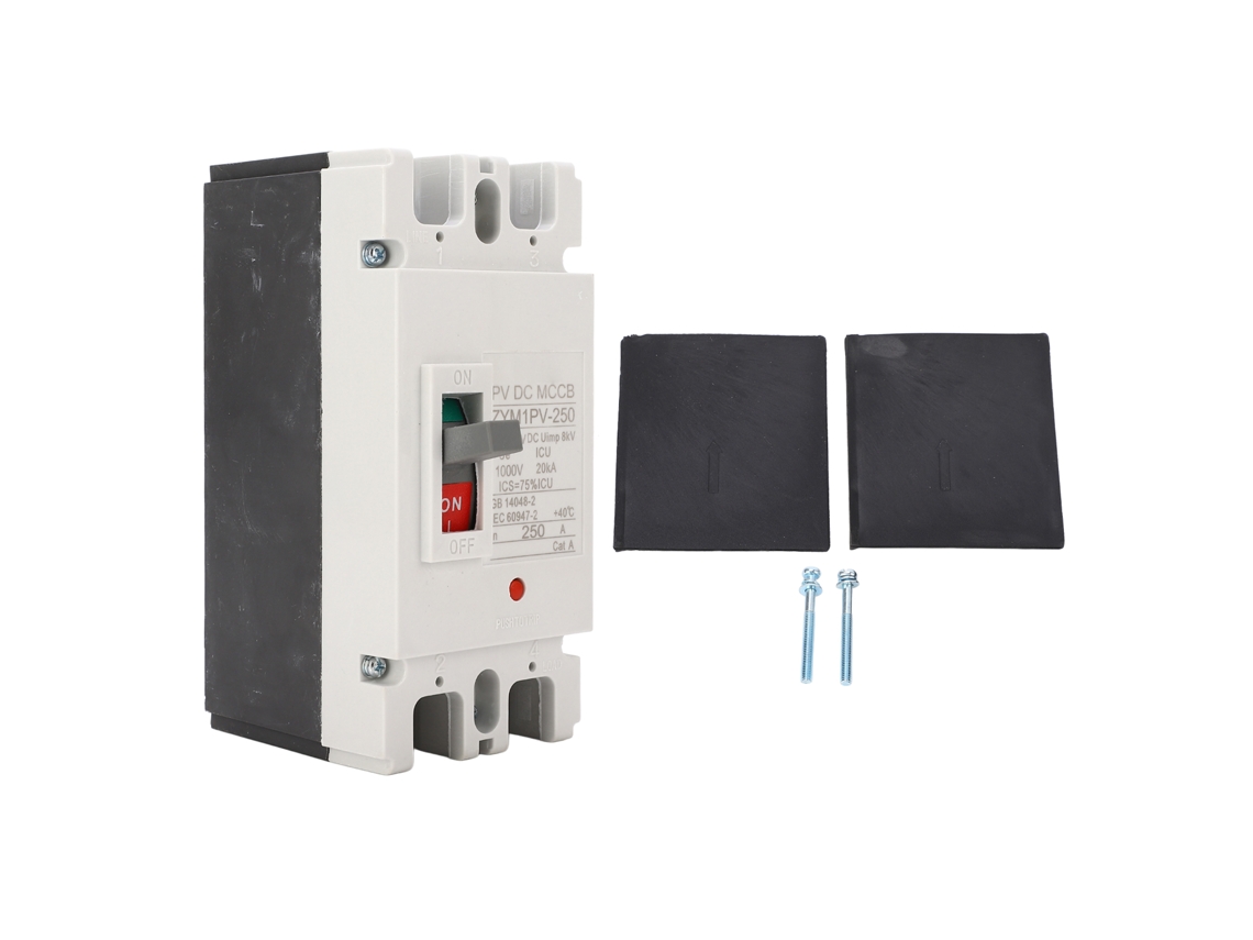 Interruptor de Circuito MCCB 2P 1000V 125A, Proteção contra Sobrecarga, Residencial
