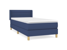 Cama com Molas/colchão 80x200 Cm Tecido Azul MAISON EXCLUSIVE