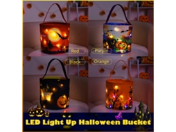 Laxiscreed Balde Led De Halloween Com 3 Modos De Luz, Reutilizável Para Festas E Crianças
