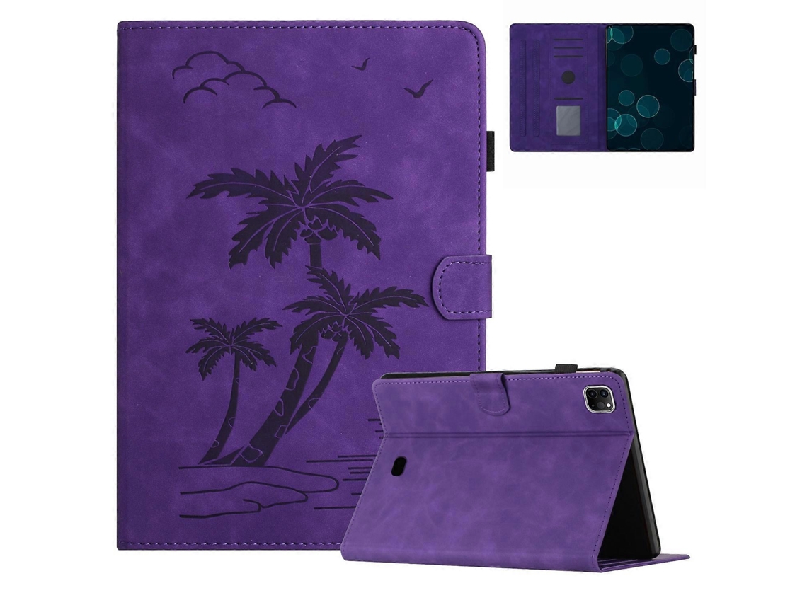 Capa de couro inteligente Webake para tablet com design de coqueiro