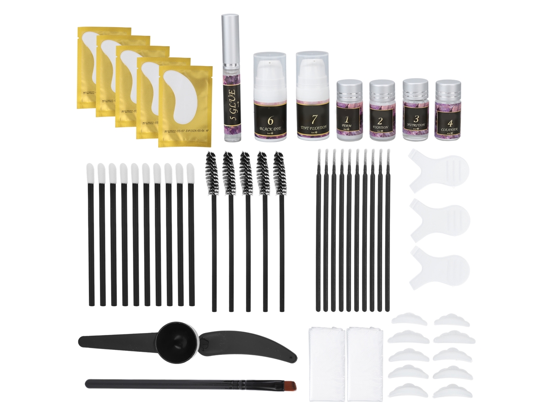 Kit De Permeamento E Dyeing De Cílios E Sobrancelhas Com Lifting E Curling De Longa Duração 31ml