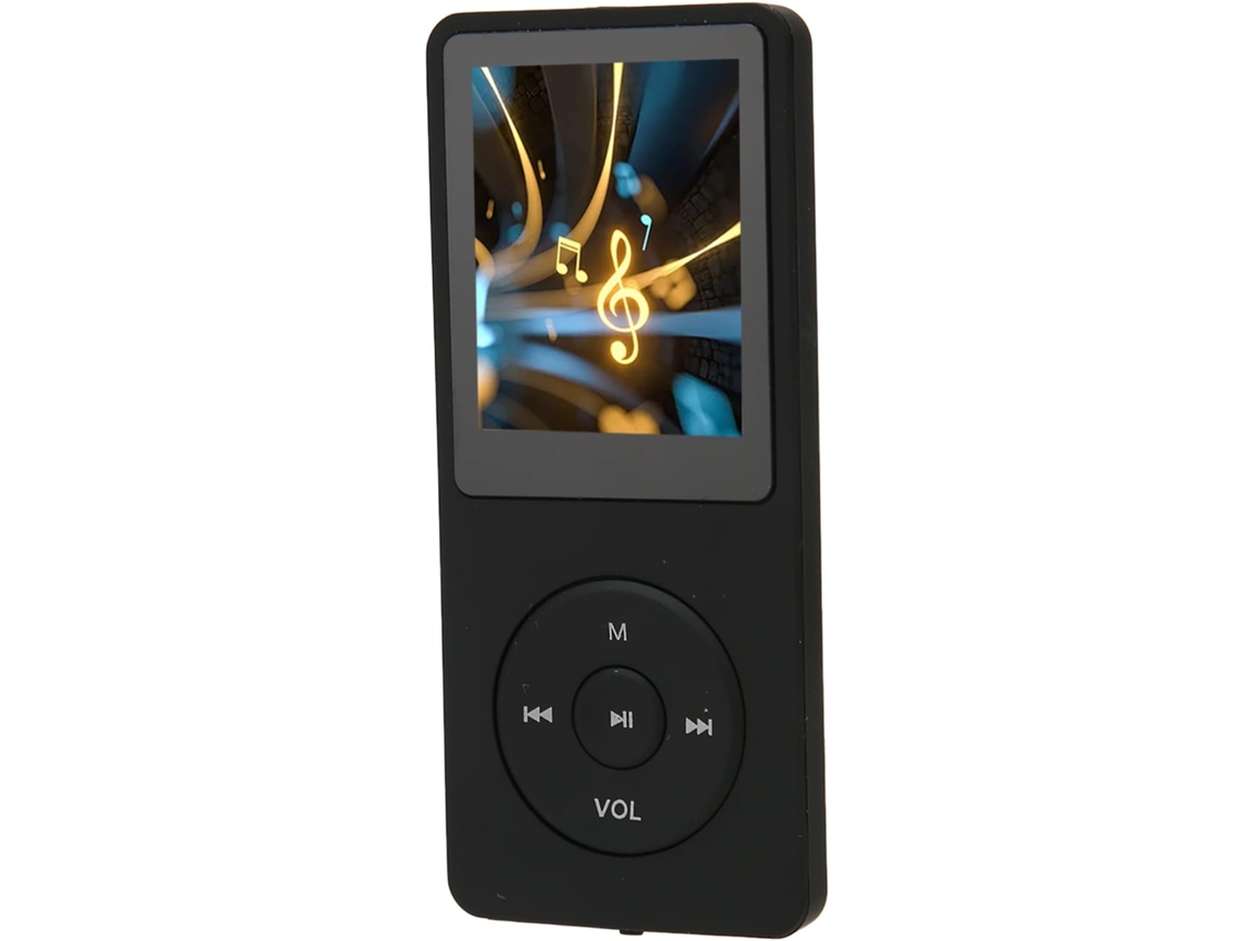 Reprodutor de MP3/MP4 de 8 GB, 8 GB de música, tela de 1,8 polegadas com entrada para cartão de memória para exercícios e aulas (preto)