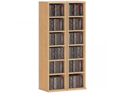 Conjunto de 2 Móveis Porta Cd com 6 Prateleiras Reguláveis 21x22.5x88.5 Cm Madeira BTFORUS