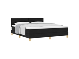 Cama Box com Almofada e Cabeceira preta 180x200 cm