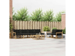 Vidaxl Conjunto De Sofás Para Exterior 7 Pcs Branco E Preto