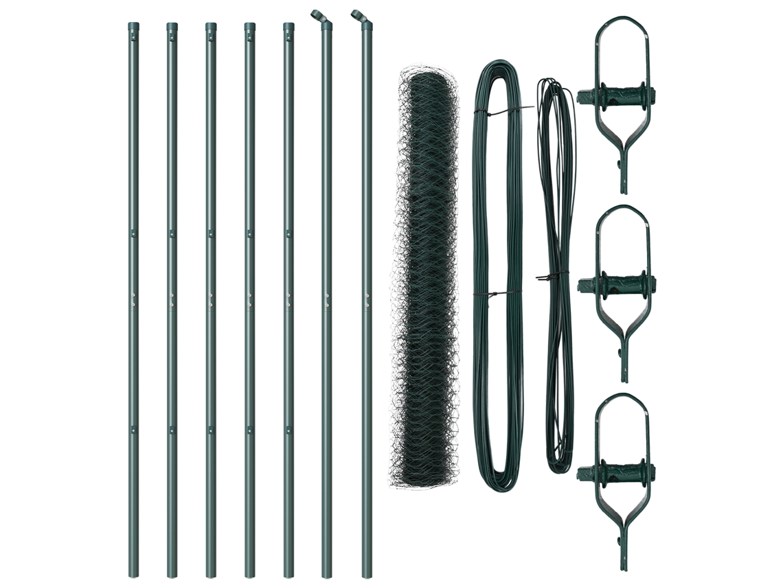 Conjunto 1 Cerca Para Jardim Vidaxl Verde Aço (10 X 1 M)