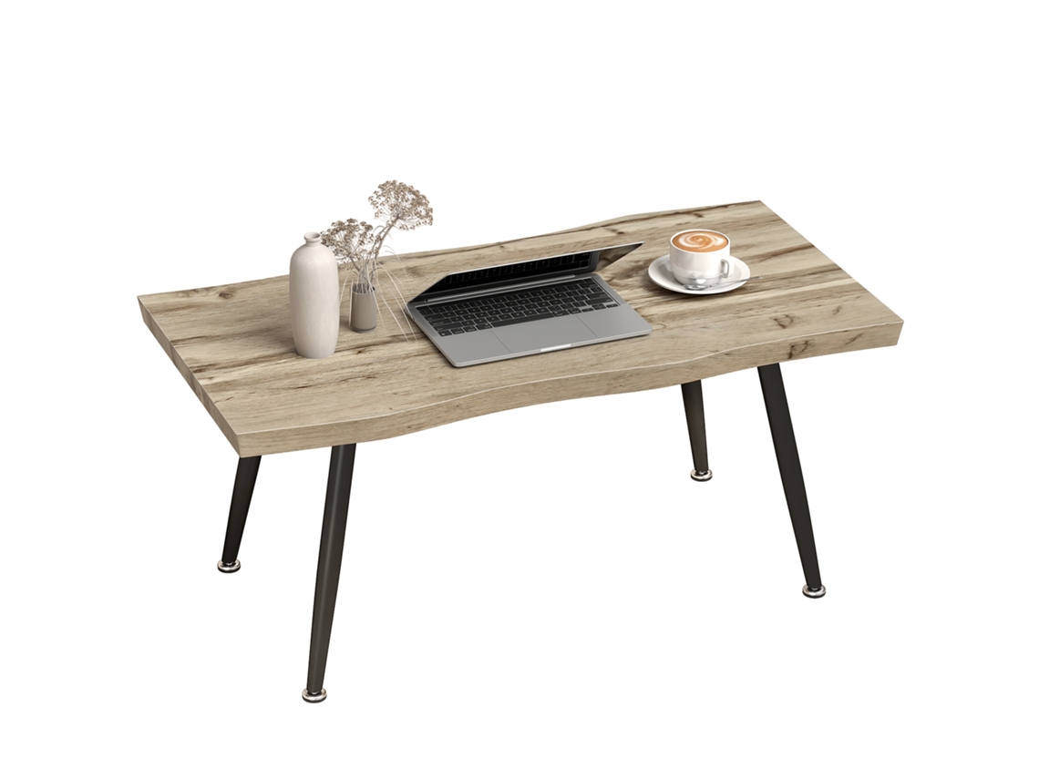 Mesa de centro com bancada elevável LAMAISON, 100x50x48, 62cm, madeira e branco