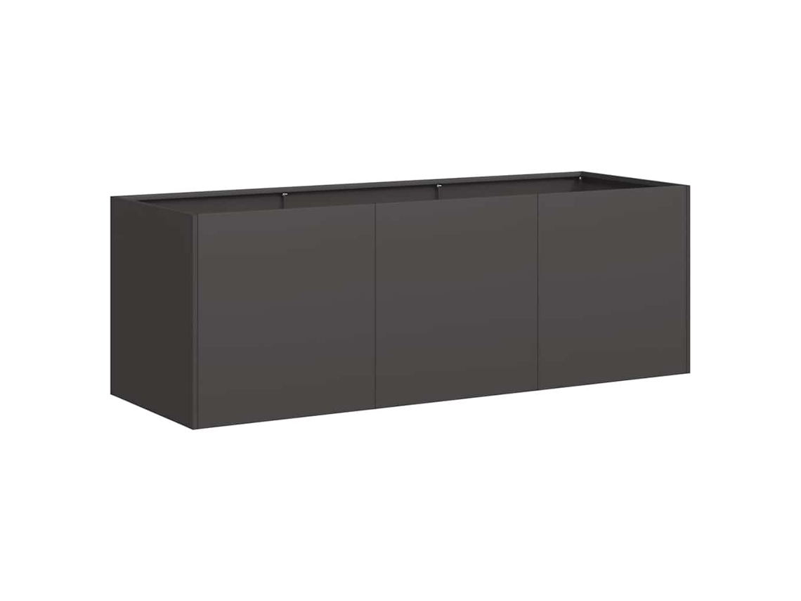 Planter, Planters Vidaxl Preto Aço (120 X 40 X 40 Cm)