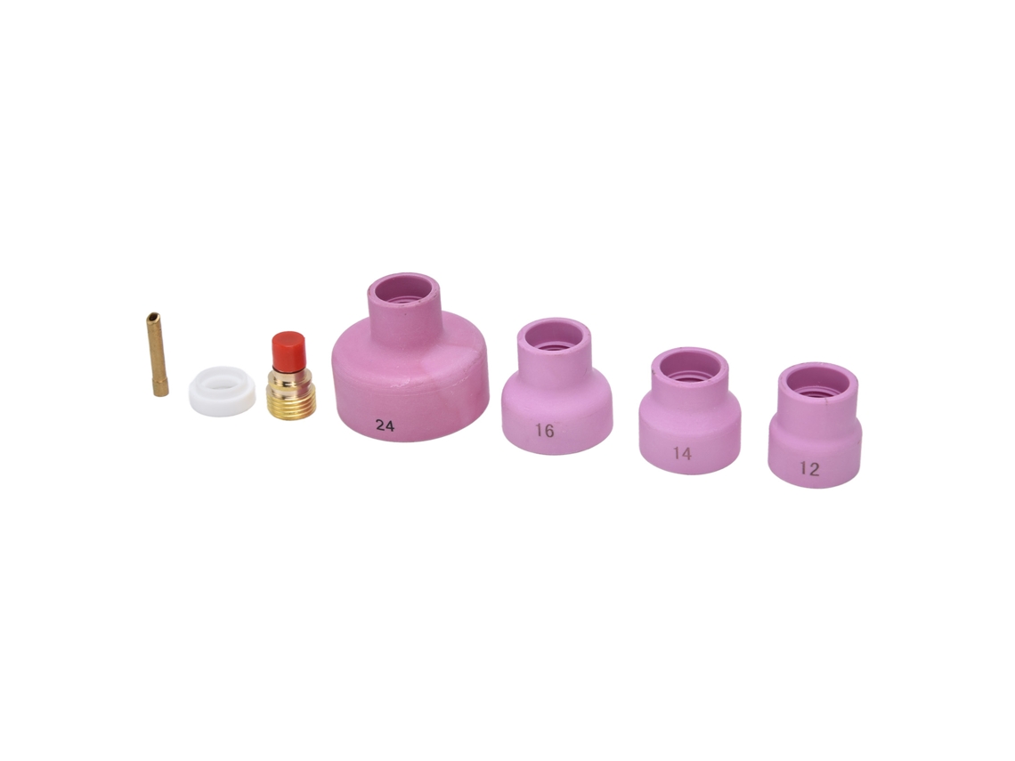 Kit De Lentes Tig 7 Peças Com Copo De Cerâmica E Ligação Para Eletrodo Laxiscreed