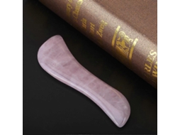 Varin para massagem facial com cristal de quartzo rosa natural, 115 mm (4,5 polegadas).
