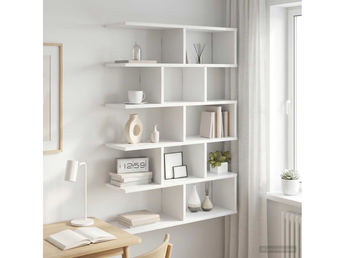 Vidaxl Prateleira De Parede Branco 70 X 20 X 100 Cm