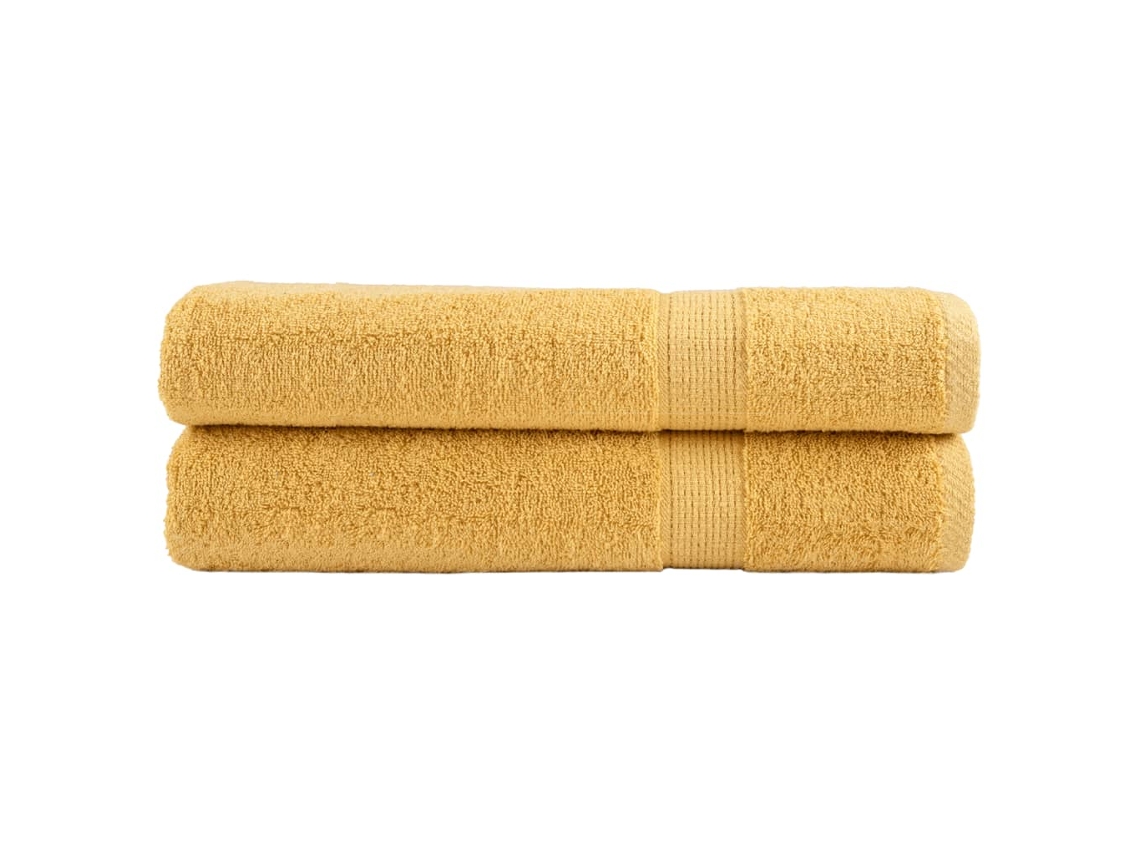 Vidaxl Toalhas Premium Solund 2 Pcs 100x200 Cm 600 Gsm Dourado
