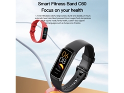 Rebe-pulseira Esportiva Inteligente C60 Com Ritmo Cardíaco E Temperatura