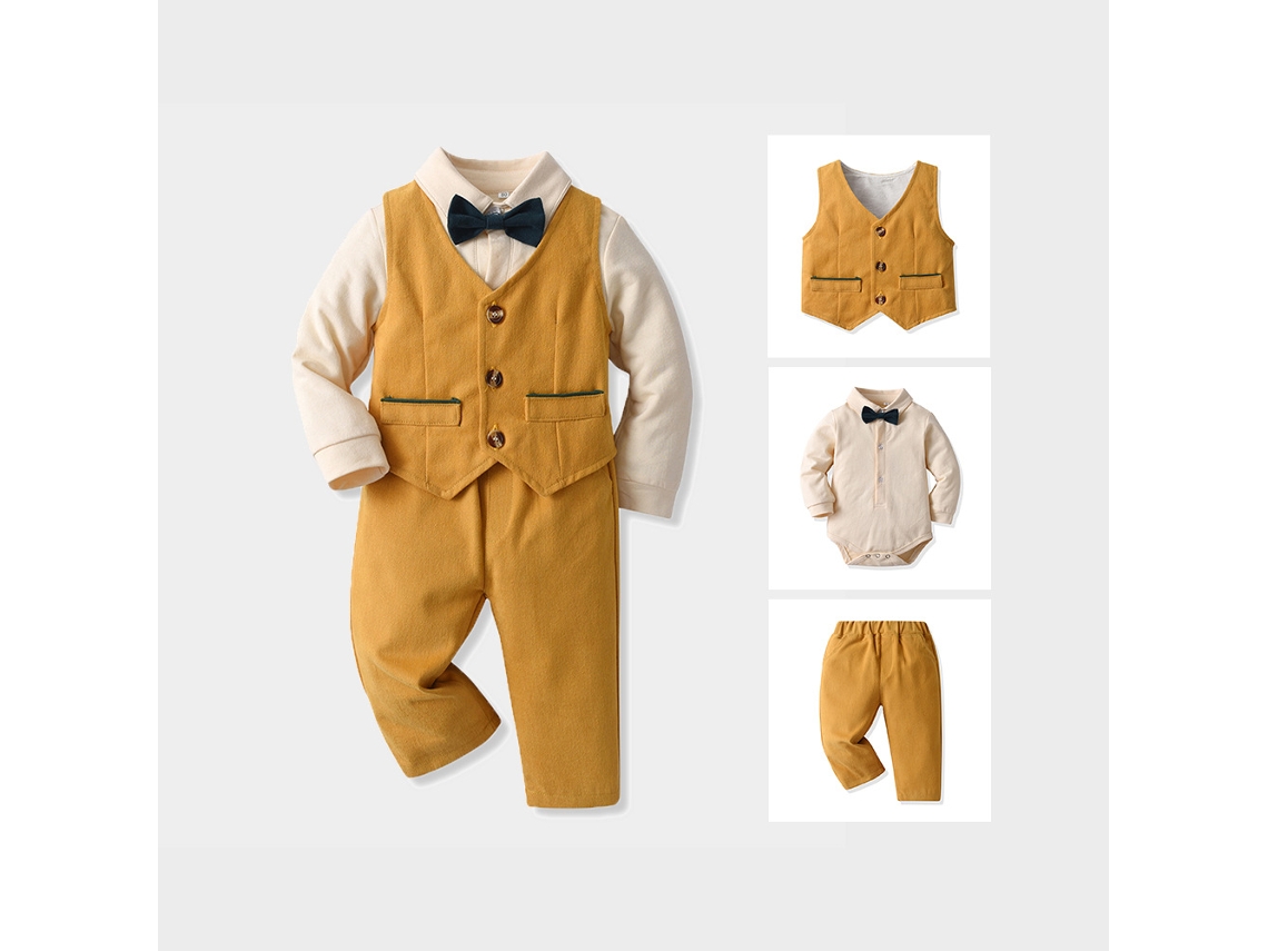Roupas de Natal Bebê Floco de Neve Veludo Manga Comprida Terno Conjunto de Três Peças 100