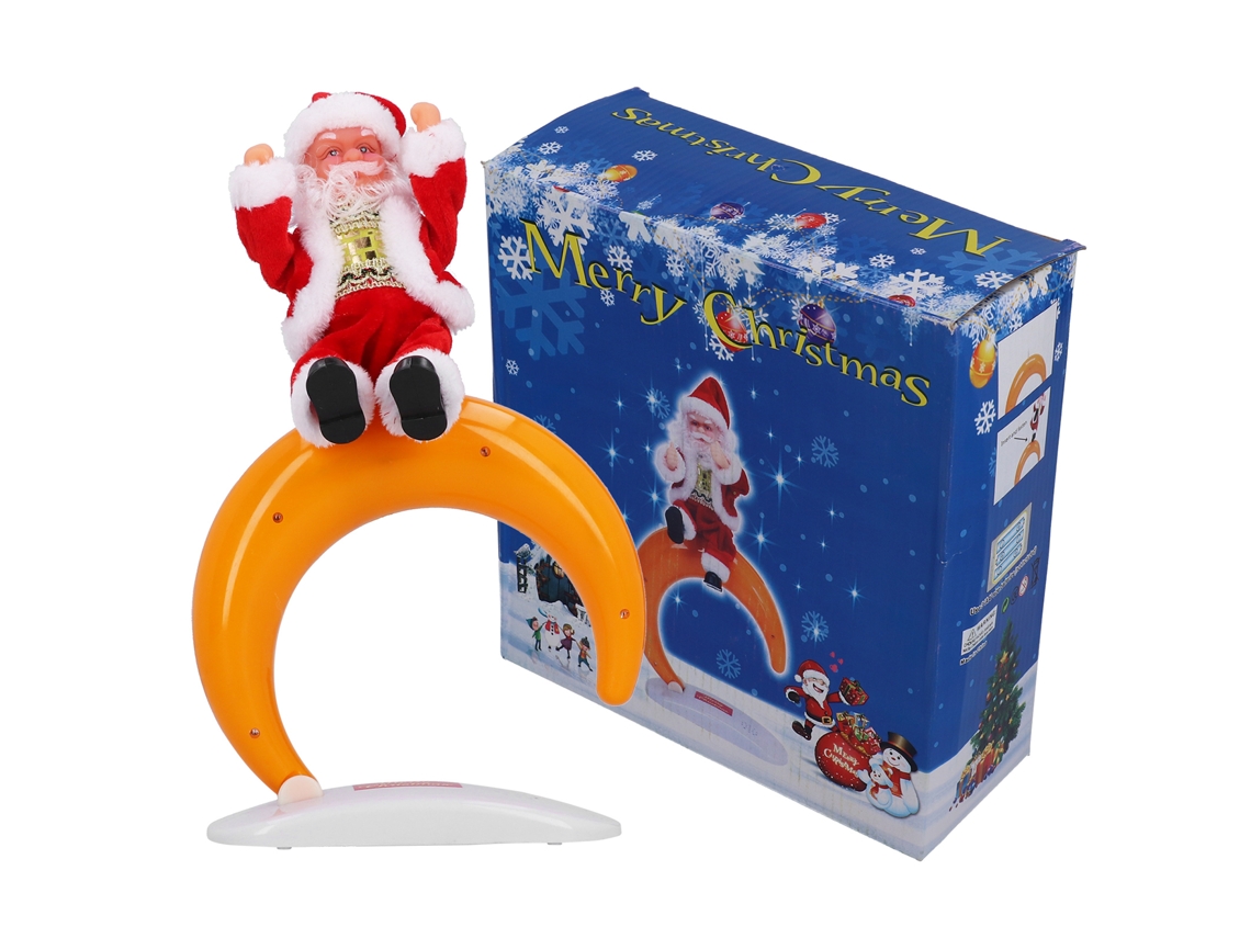 Mali boneca Papai Noel de Natal Dançante com Base Lua Decorativo Brinquedo Presente para Crianças