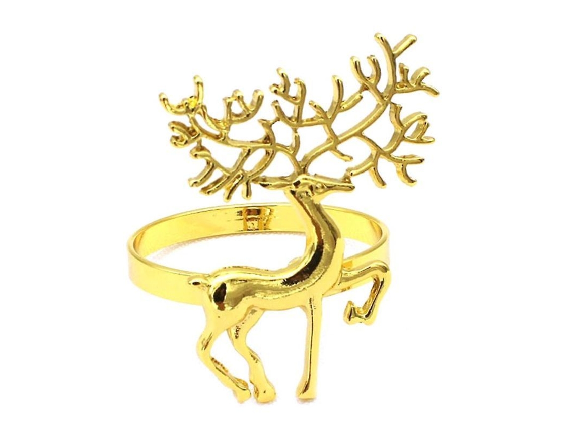 Aro De Toalha De Mesa Em Forma De Veado Para Natal Decoração Propriedade Prata Dourado Ouro Rosa 1 Unidad Oro
