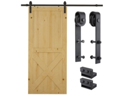 Trilho para Porta Deslizante com Kit de Acessórios e Rolamentos.capacidade 100kg.aço Carbono.200x4x0,6 Cm BTFORUS