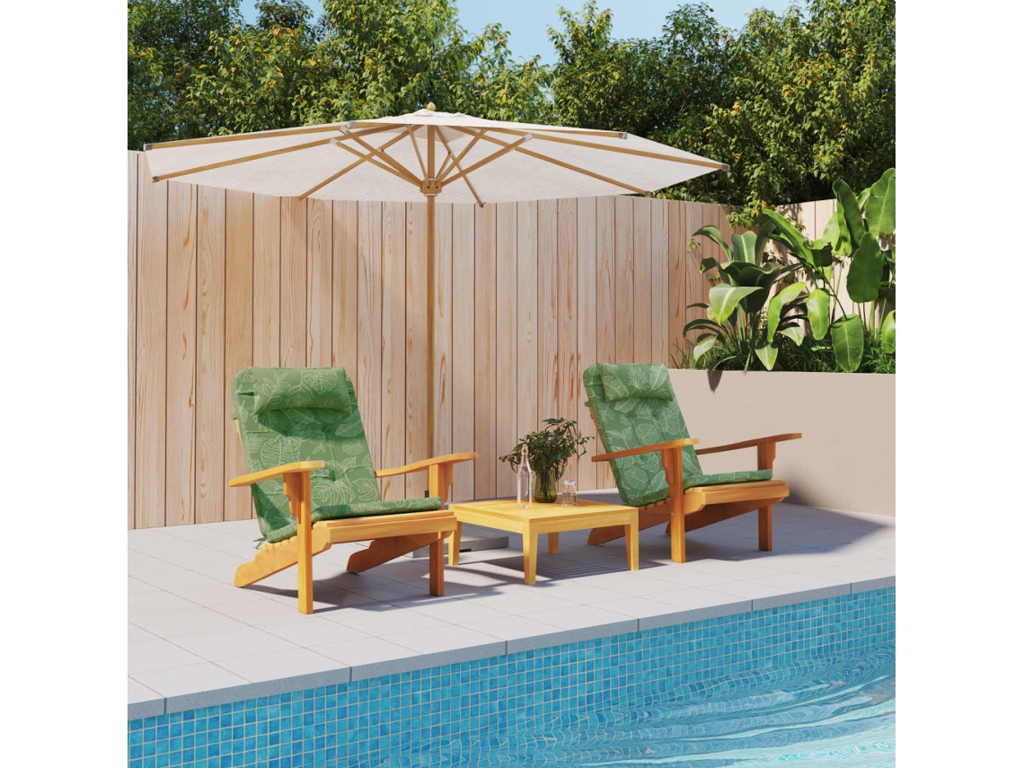 Vidaxl Almofadões Cadeira Adirondack 2 Pcs Tecido Oxford Padrão Folhas