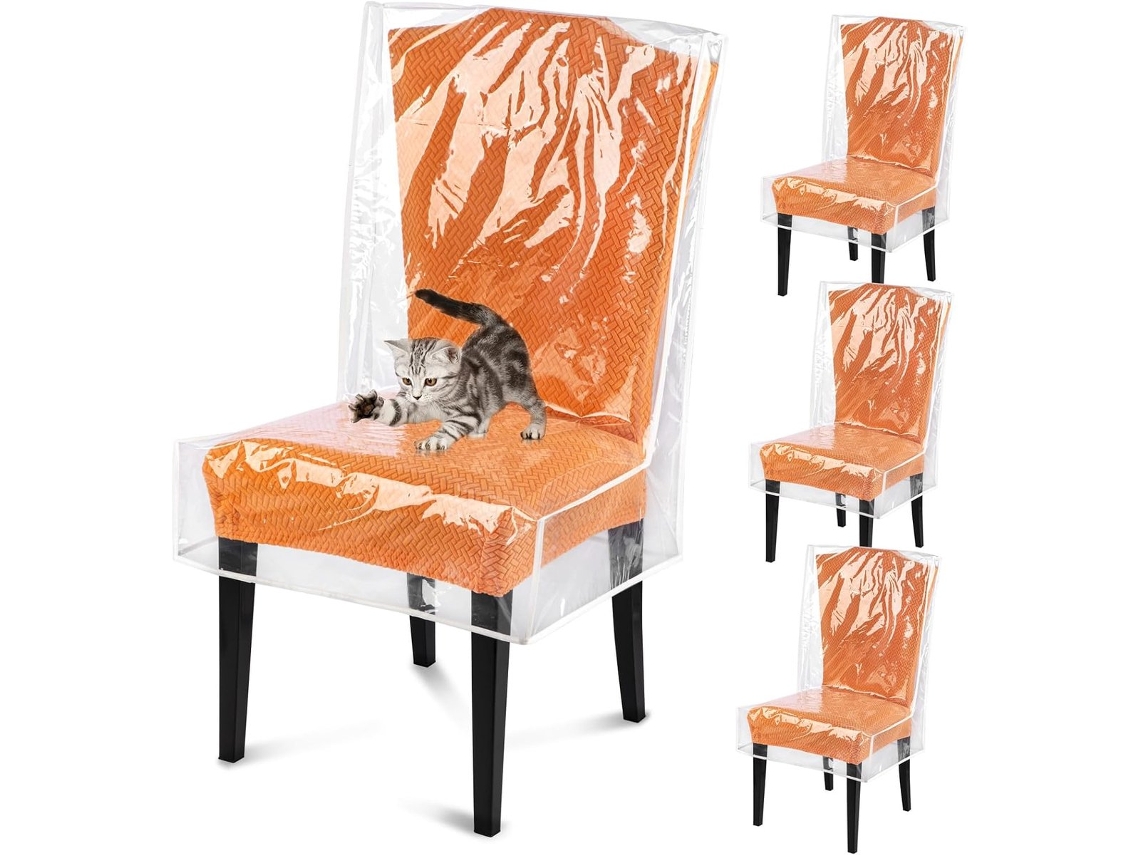 Capa Cadeira Impermeável Transparente 4 Pcs Proteção ZYBLSSBB