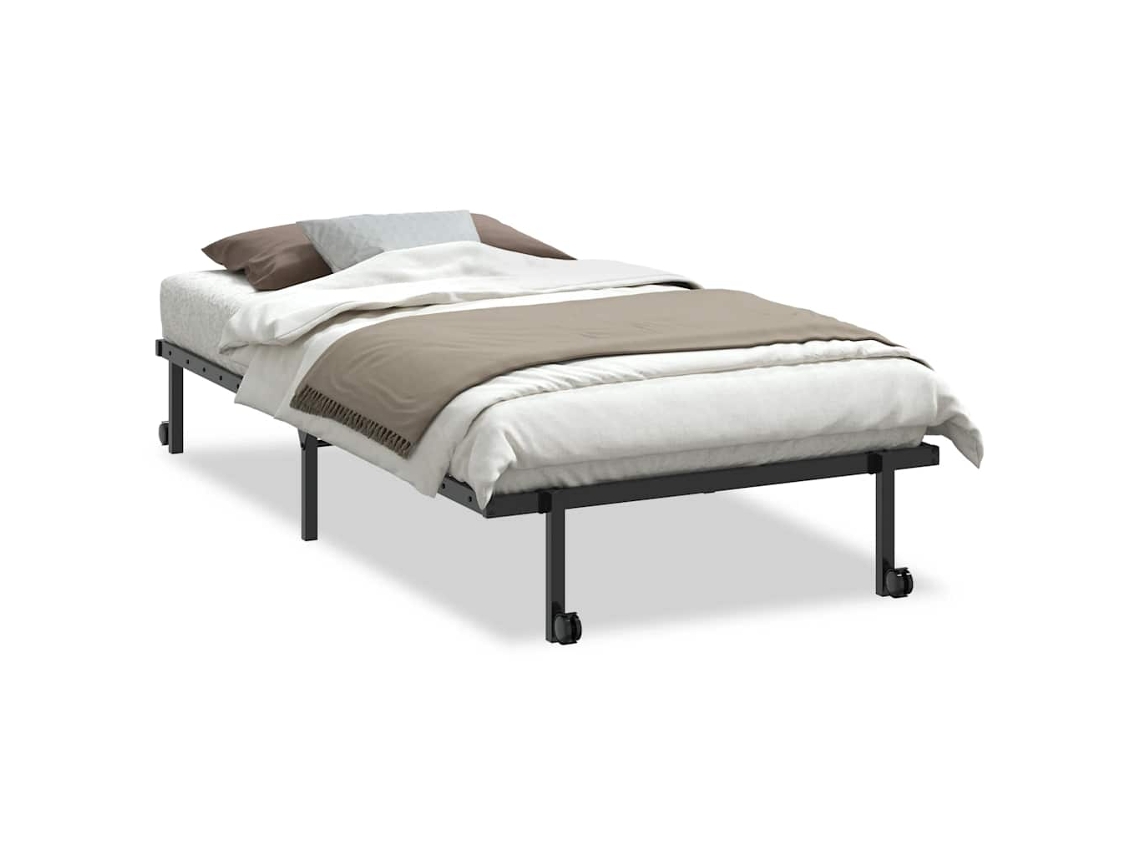 Bed Frame, Bed Frames Vidaxl Preto Aço (100 X 190 Cm)