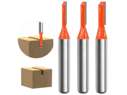 3 Lâminas de Ranurado com Cabo de 8mm, para Madeira, Tamanhos 3mm/4mm/5mm, Corte Limpo e Durável, Ideal para Mdf, Compensado e Mais