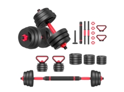 Conjunto de Halteres multifuncionais 4 em 1 HOMEFITNESSCODE Ajustáveis com Barra Conectada Home Gym (26 Kg)