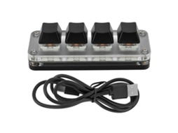 Teclado Mecânico Gamer Mini 4 Teclas Keypad Rgb Com Interface Usb Tipo C Programável Preto
