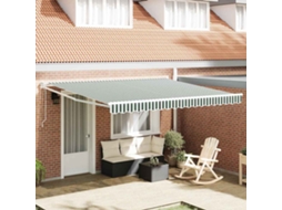Vidaxl Toldo Retrátil Verde 400 × 300 Cm Poliéster E Metal