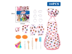 20pcs Conjunto De Cozinha E Confeitaria Para Crianças Avental Ferramentas De Bolo