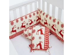 Conjunto de Protetores de Berço PANOONA 4 Peças com Estampa de Cervo (2 X 132 Cm + 2 X 68,5 Cm)