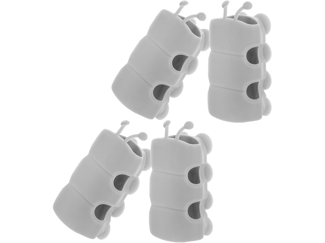 Conjunto De 4 Suportes Removíveis Para Chuveiro Com Ventosa, Em Material Tpe, Antiderrapantes E Com Ângulo Flexível