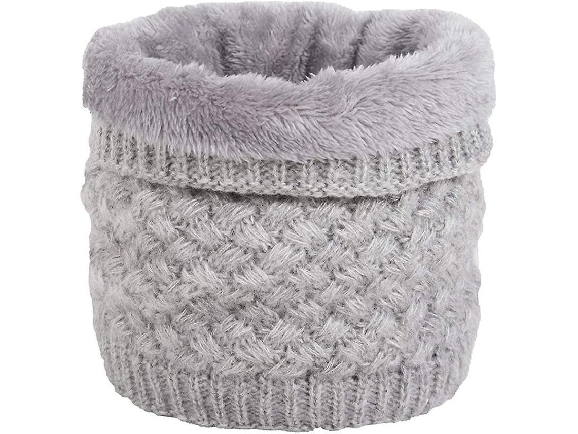 Cachecol circular feminino de inverno 2026 com forro de pelúcia macia, camada dupla, tricô grosso e à prova de vento.