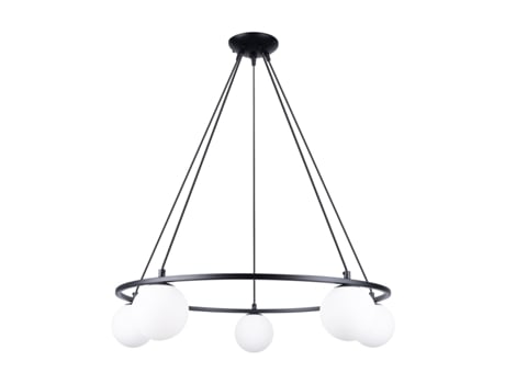 Lustres Yoli de Aço/Vidro Preto 98X80X80Cm SOLLUX LIGHTING