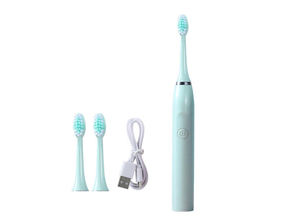 Escova De Dentes Elétrica Recarregável Para Adultos, À Prova D'água, Ideal Para Viagens, Com 3 Cabeças De Escova, Branca.