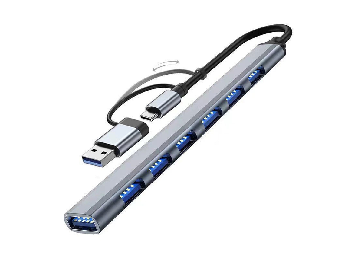 Hub Usb 3.0 7 Portas Em 1 - Extensor Multi-interface Para Computador