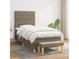 Vidaxl Cama Com Molas/colchão 80x200 Cm Tecido Castanho-acinzentado