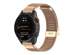 Bracelete para Garmin XIAOMOYU Fenix 8 / 7x / 6x / 5x Metal Milanês Ouro Rosa (26mm)