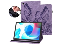 Capa De Couro Com Estampa De Borboleta Grande Para Tablet Realme Pad