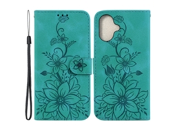 Capa Em Couro Pu, Para Apple Iphone 16 Plus, Cor Verde
