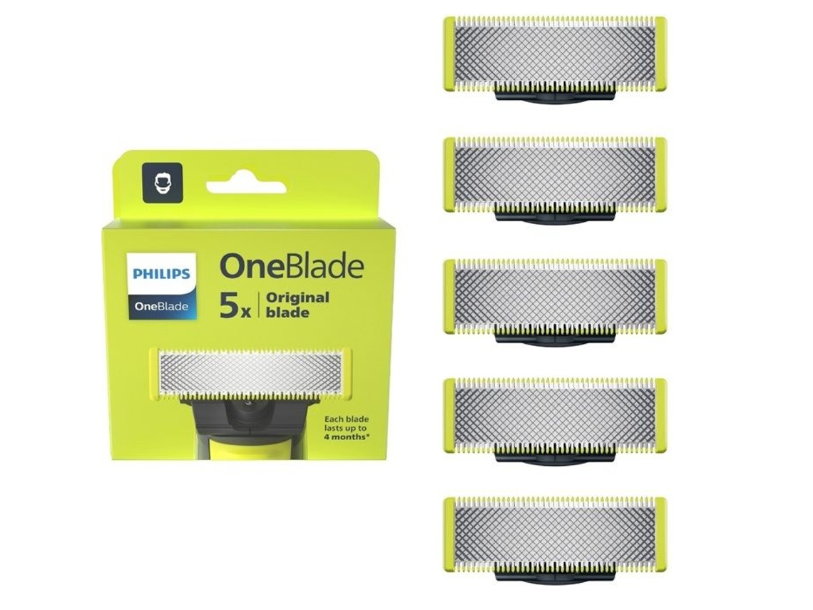 Lâminas Intercambiáveis Philips Oneblade Qp250/50 Conjunto De 5 Pcs Dupla Face Peles Sensíveis